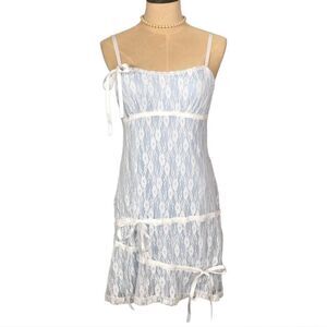 Cider Women's White and Blue Dress